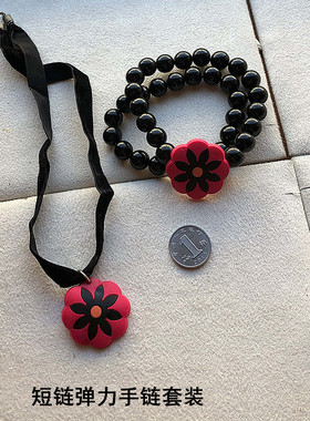 外贸琉璃朋克项链耳环