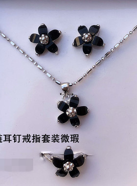 外贸锆石亚克力短项链流苏手链