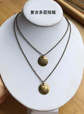 复古项短链手链耳环朋克套装