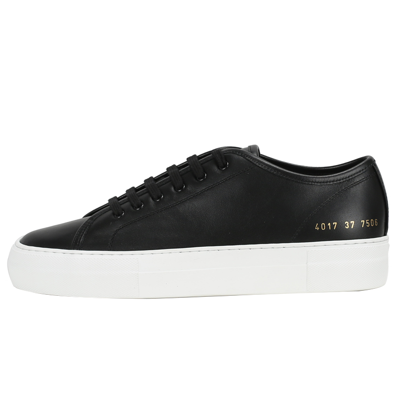 现货意大利产Common Projects CP女黑色厚底内增高板鞋 4017-7506 - 图3