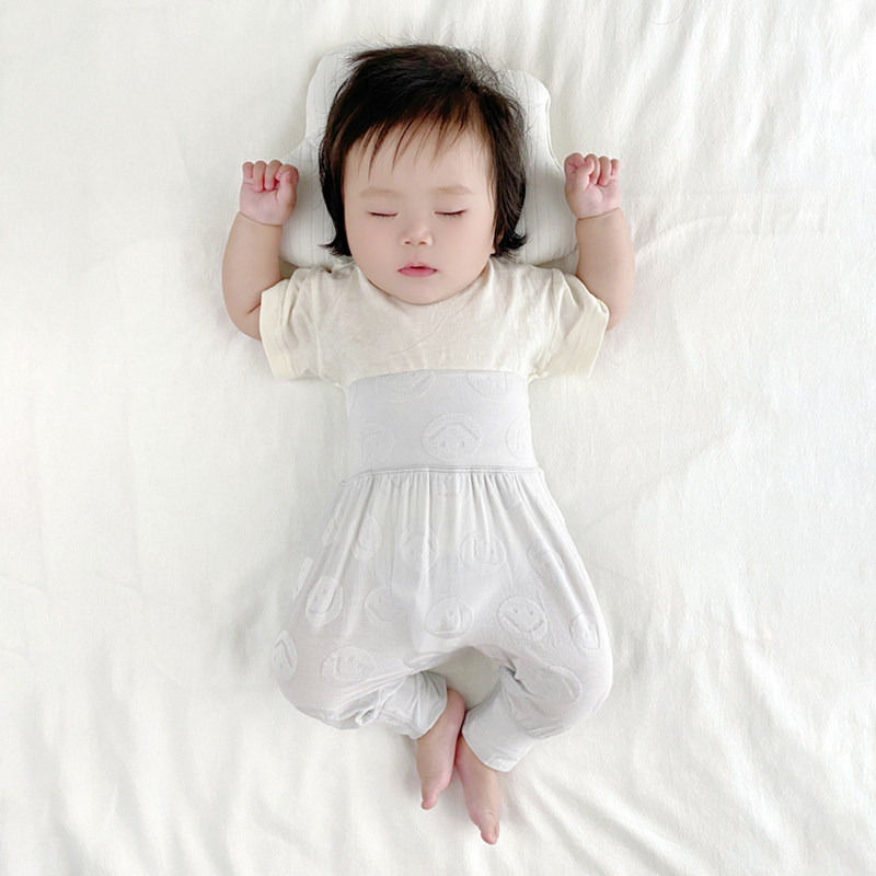 婴儿裤子夏季薄款莫代尔凉感高腰护肚大屁屁睡裤宝宝防蚊裤长裤夏,淘宝优惠券,粉丝福利购,淘宝优惠卷