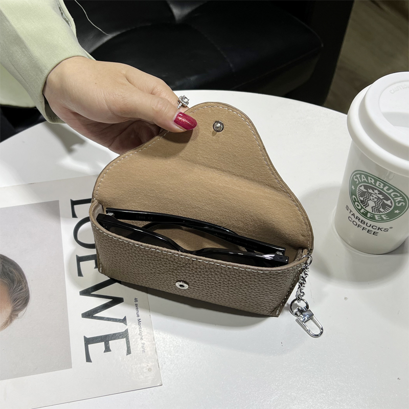 真皮男女士防压眼镜包便携式眼镜收纳袋近视眼镜盒黑色防掉墨镜包,淘宝优惠券,粉丝福利购,淘宝优惠卷