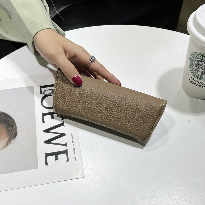 真皮男女士防压眼镜包便携式眼镜收纳袋近视眼镜盒黑色防掉墨镜包,淘宝优惠券,粉丝福利购,淘宝优惠卷