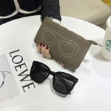 Портативные брендовые солнцезащитные очки на солнечной энергии, сумка для хранения подходит для мужчин и женщин, защитный чехол, из натуральной кожи