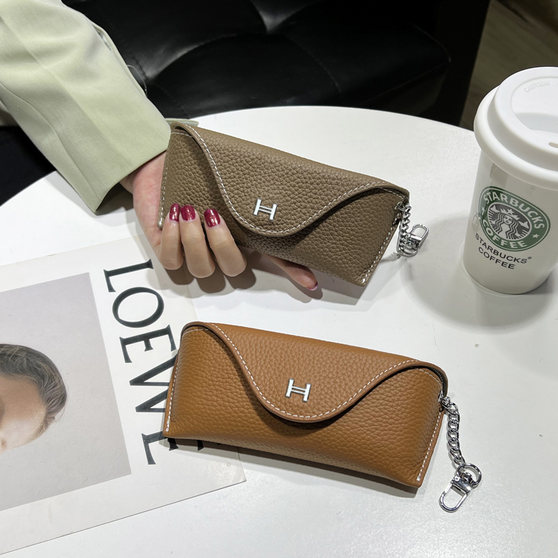 真皮男女士防压眼镜包便携式眼镜收纳袋近视眼镜盒黑色防掉墨镜包,淘宝优惠券,粉丝福利购,淘宝优惠卷