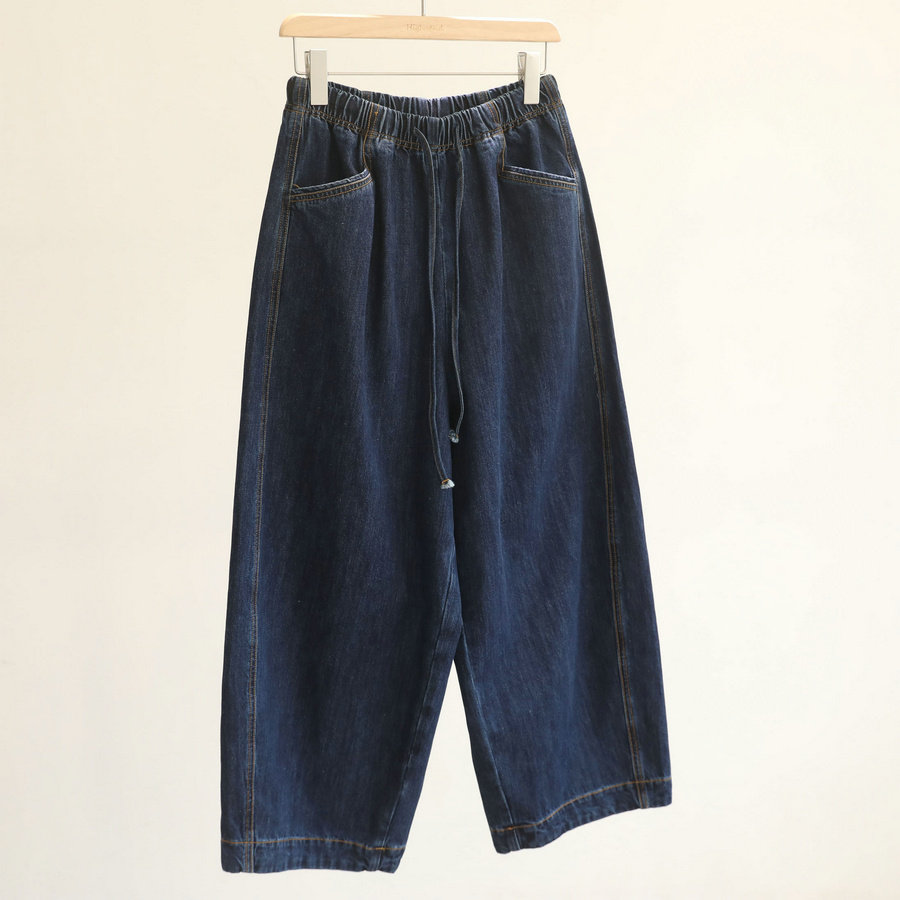 纸片人显瘦神裤！慵懒风松紧腰牛仔阔腿裤女宽松百搭九分萝卜裤,淘宝优惠券,粉丝福利购,淘宝优惠卷