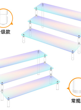 亚克力首饰展示架手办盲盒阶梯式置物架多层香水饰品收纳陈列架