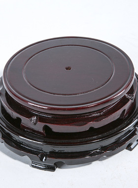 鱼缸花盆底座托盘摆件木底座实木花架圆形酒坛葫芦架花瓶工艺品