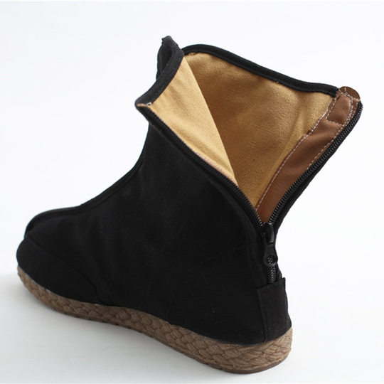 棉麻男单靴透气舒适平底鞋休闲布靴牛筋底民族风靴子棉布靴男女款