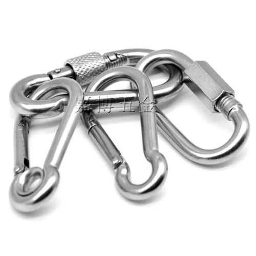 304不锈钢弹簧扣登山扣快挂扣高强度实心安全扣狗链扣M4M5M6-M12 - 图3