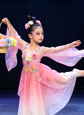 5. 六一儿童演出花篮古典舞汉服走秀道具簪花篮悦花朝舞蹈提手篮