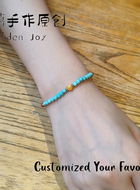 鉴定证书手串金囍手作原矿绿松石