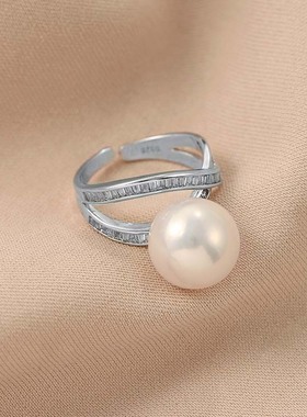 925银淡水珍珠戒指简约时尚气质