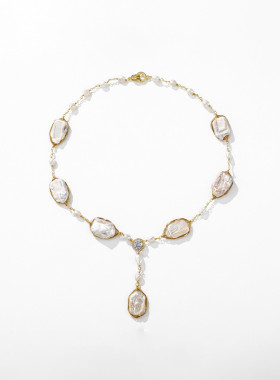 巴洛克淡水珍珠项链女2024年新款