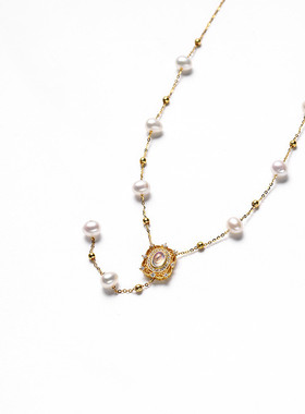 璀璨之恋满天星颈链欧泊淡水珍珠