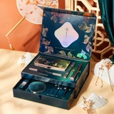 Косметический комплект, кушон, рассыпчатая пудра, помада, румяна, кисть, база под макияж, подарочная коробка, полный комплект, подарок на день рождения