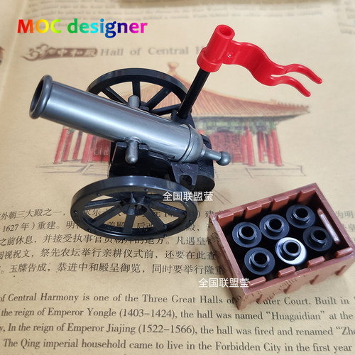 拼装积木明朝清军舰船大炮可发射击铁灰色定制版塑料材质带弹簧 - 图2