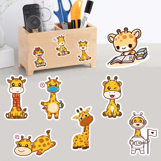 50 Giraffe Animal Expression Kids Waterproof Stickers