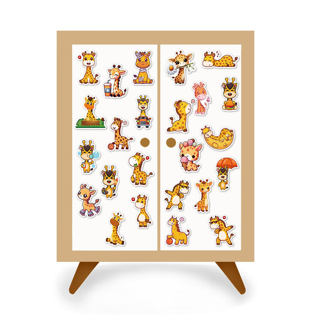50 Giraffe Animal Expression Kids Waterproof Stickers