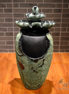 家居客厅仿古风加湿器假山流水