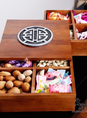 香樟木新中式风收纳干果盒装饰品