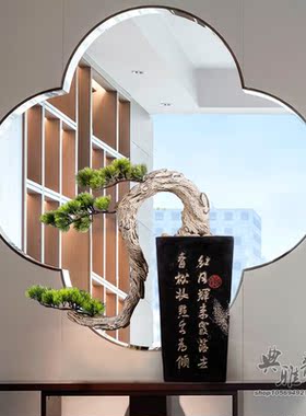 仿古风会所宾馆客栈盆栽装饰摆件