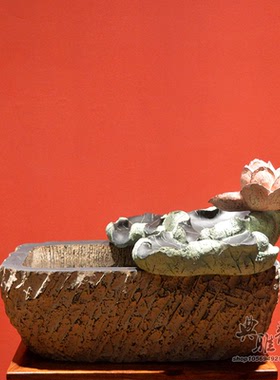 新中式风鱼池雾化器喷泉假山流水