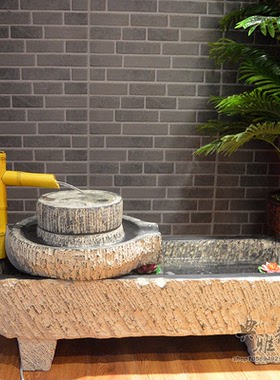 中式风景观会所客栈喷泉假山流水