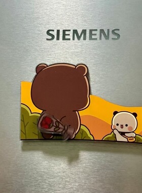 一二布布卡通小熊情侣冰箱贴亚克力旋转磁吸装饰可爱创意家居摆件