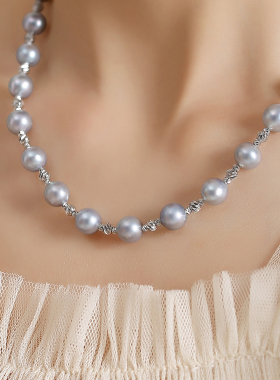 高端海水珍珠巴洛克满天星毛衣链