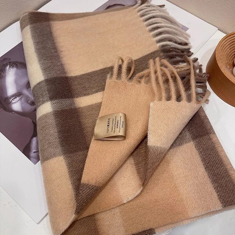 重磅珍品澳洲wool简约百搭格子羊毛围巾女情侣窄版长款男士围脖,淘宝优惠券,粉丝福利购,淘宝优惠卷