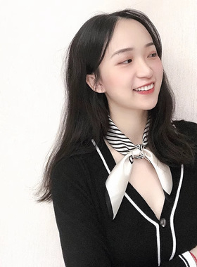 桑蚕丝缎面微米条纹韩风方巾