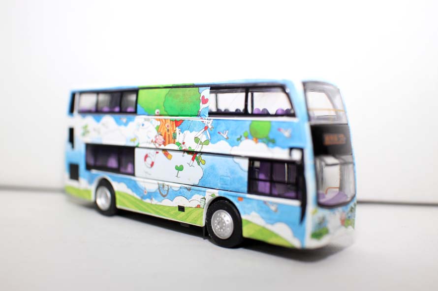 Tiny 12微影 Art Bus ENVIRO 400浦飞路23香港海洋馆艺术巴士模型-图0