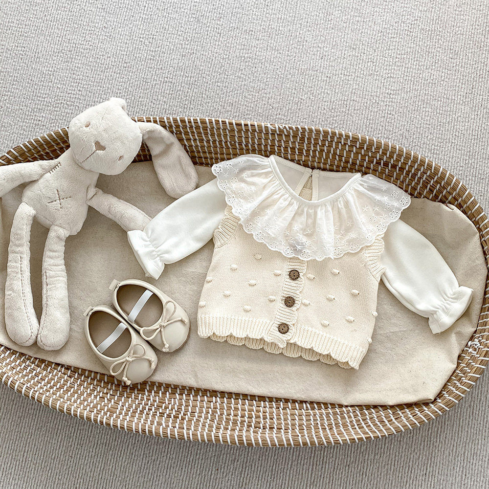 婴儿针织小马甲春秋纯棉女童宝宝小公主外套洋气小月龄婴幼儿背心,淘宝优惠券,粉丝福利购,淘宝优惠卷