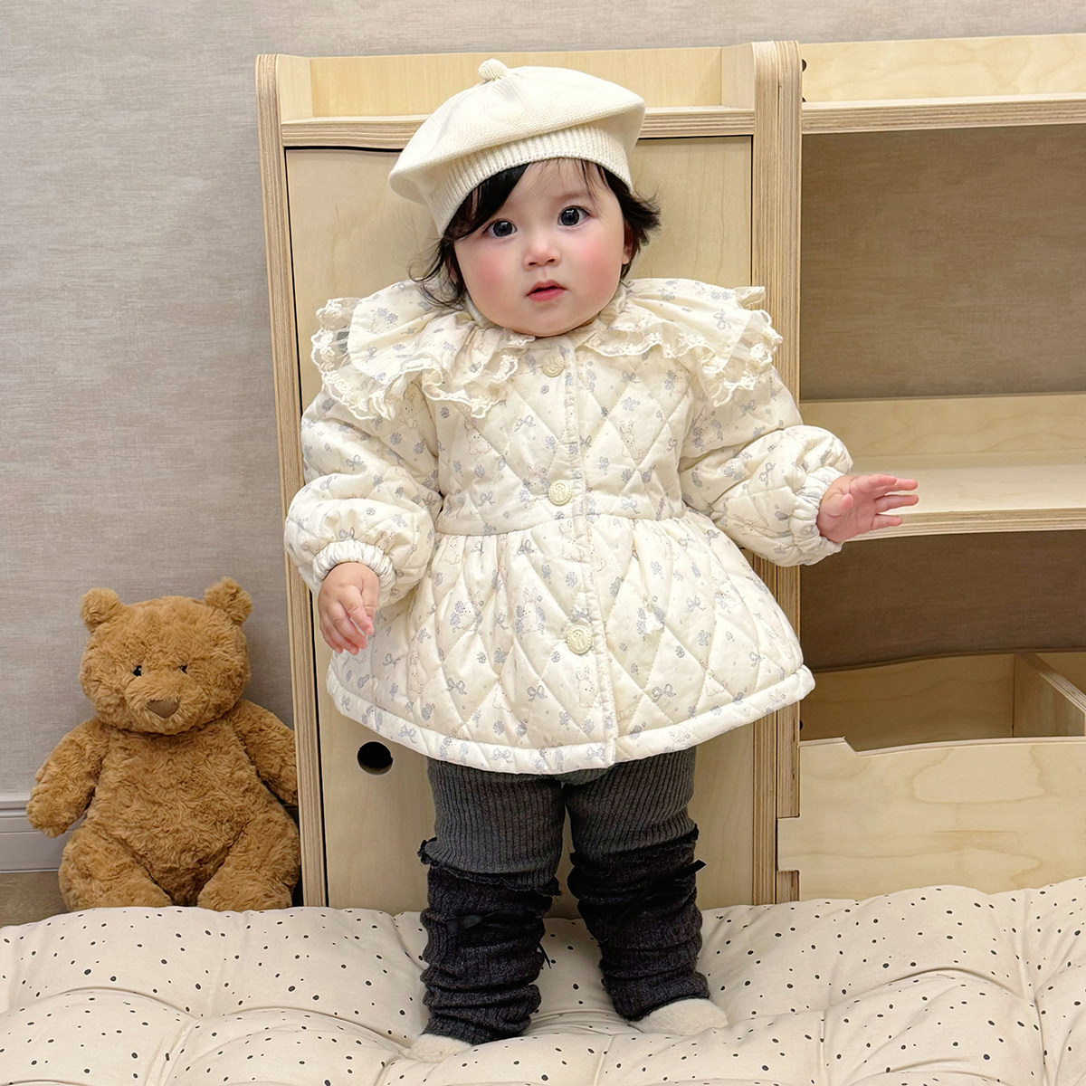 拉果拉女宝宝秋冬加绒裤子婴幼儿紧身裤保暖裤蝴蝶结堆堆裤打底裤,淘宝优惠券,粉丝福利购,淘宝优惠卷