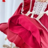 女童连衣裙红色女宝宝公主裙周岁衣服礼服宫廷风新年装加绒童裙子