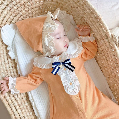 Весеннее флисовое боди для девочек, детский комплект, осенний пуховик, наряд маленькой принцессы для новорожденных, в корейском стиле, детская одежда