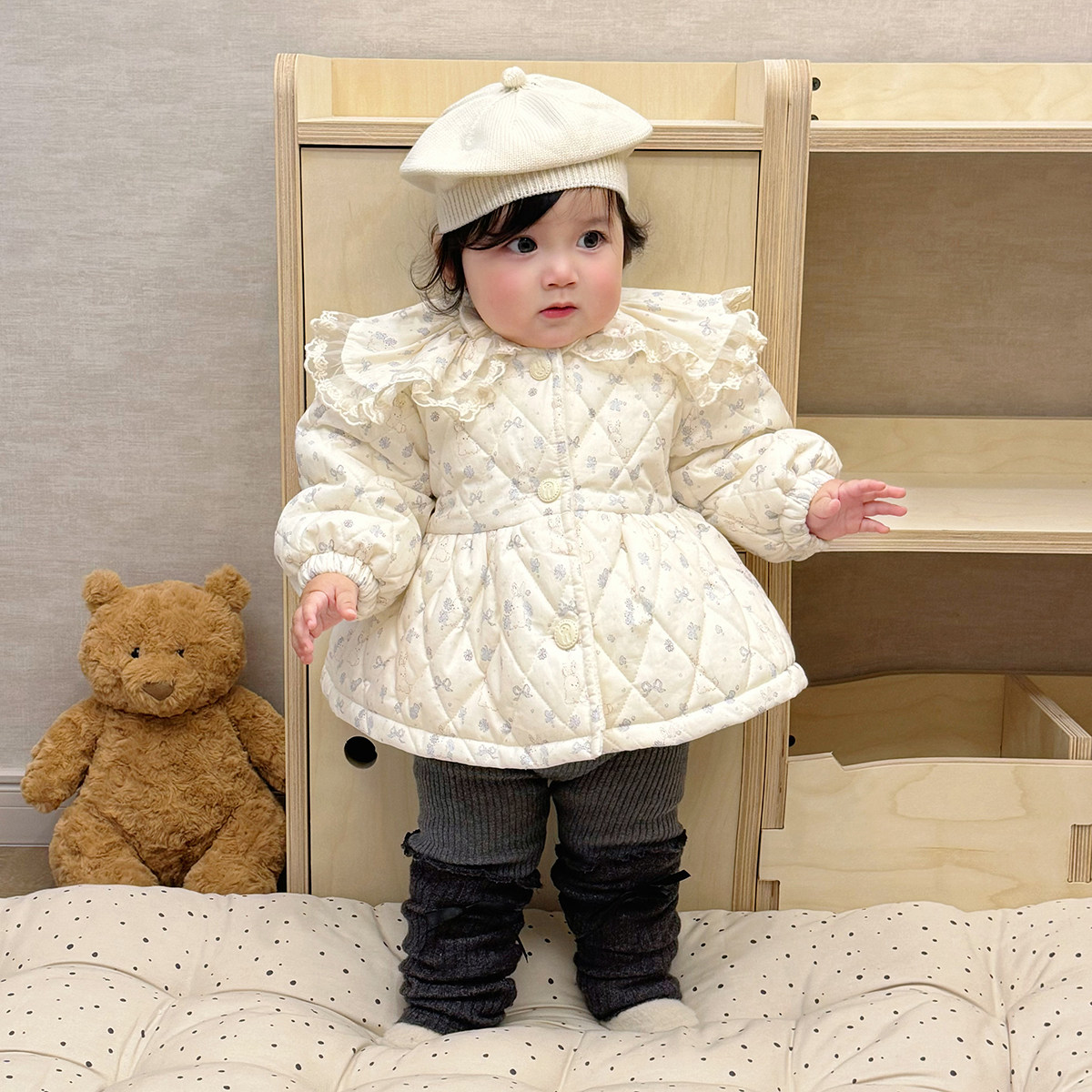 拉果拉女宝宝秋冬加绒裤子婴幼儿紧身裤保暖裤蝴蝶结堆堆裤打底裤,淘宝优惠券,粉丝福利购,淘宝优惠卷