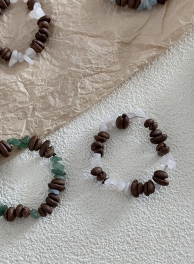 手作串珠百搭男手串女生咖啡豆