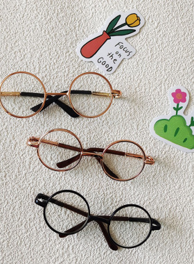 网红宠物狗狗猫咪变身装哈利波特魔法学院小型犬装饰娃娃圆形眼镜