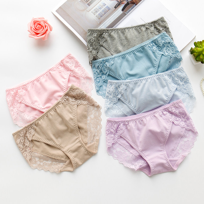 外贸内裤女原单日单出口日本甜美蕾丝边低腰纯棉女三角裤包臀无痕,淘宝优惠券,粉丝福利购,淘宝优惠卷