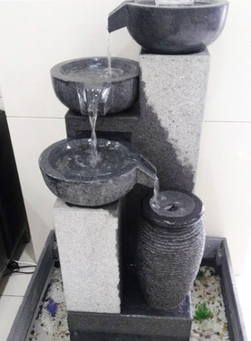 喷泉园林阳台简约现代风景观石