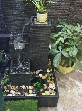 喷泉商业风阳台客厅招财创意家饰