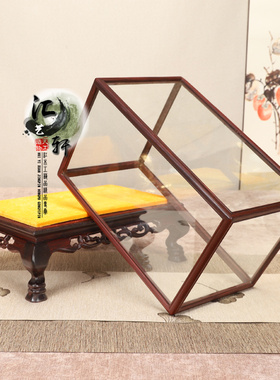 大红酸枝新中式茶空间古瓷展示架