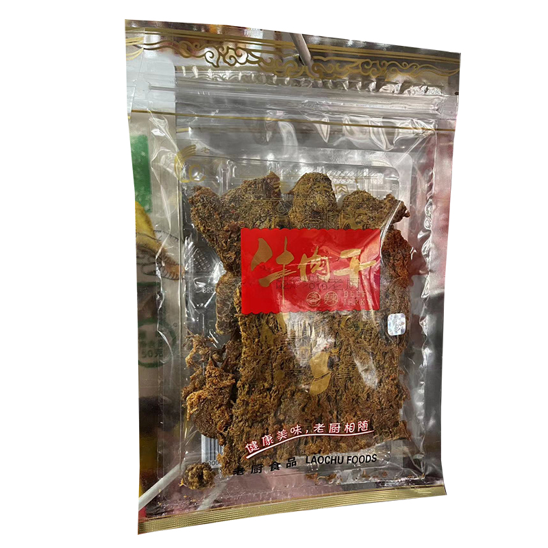 老厨牛肉干黄牛肉片香辣五香沙嗲大片牛肉干 200g-图1