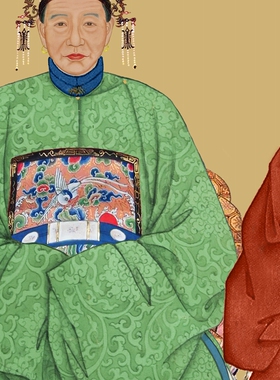 定制祖先立轴无框装饰画客厅玄关