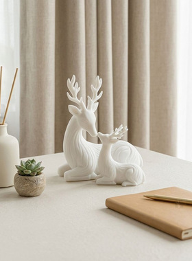 3D打印亲子条纹鹿摆件工艺品圣诞节节日场景装饰品跨境