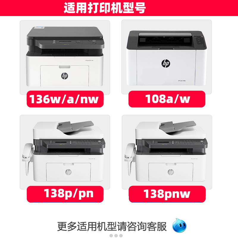 适用惠普136NW硒鼓110A MFP136W lasermfp136wm 138PNW打印机硒鼓-图2