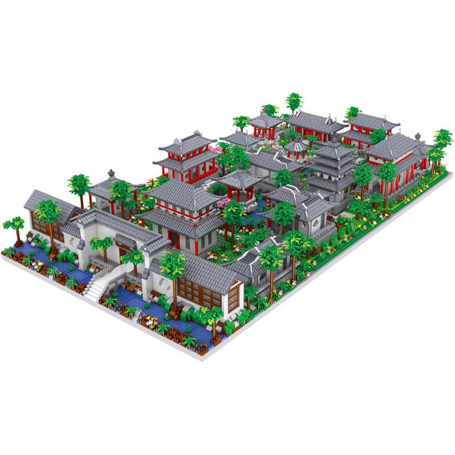 Suzhou Garden Tiananmen National Style Architecture Castle Building Blocks