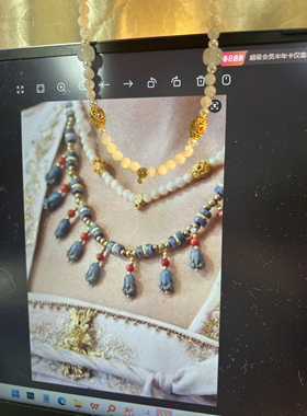 国色芳华董洁同款璎珞项链天然贝壳马蹄螺和田白玉串珠S925银铜钱